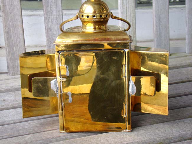 An antique brass Combination Port and Starboard Running Lamp circa 1900 — image 2